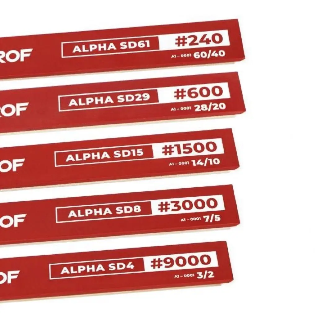 tsprof alpha set of resin diamond sharpening stones, 6", sd61 — sd4, 100 — 9000 mesh grit (5 pcs.)