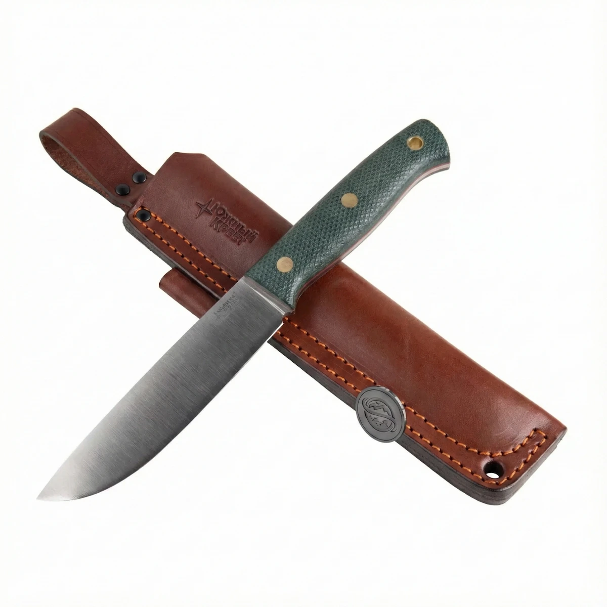 southern cross "model x " emerald green handle elmax steel convex